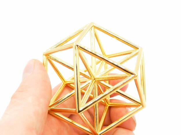 Vector Equilibrium - Meditation Tool in 18k Gold Plated Brass: Small