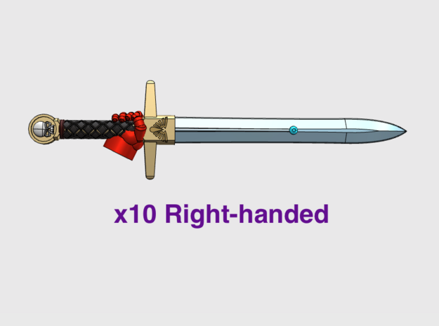 10x Right-handed Energy Sword: Sanguine Crusader in Tan Fine Detail Plastic