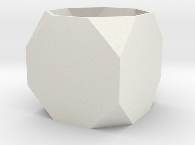 Truncated Cube in White Natural Versatile Plastic