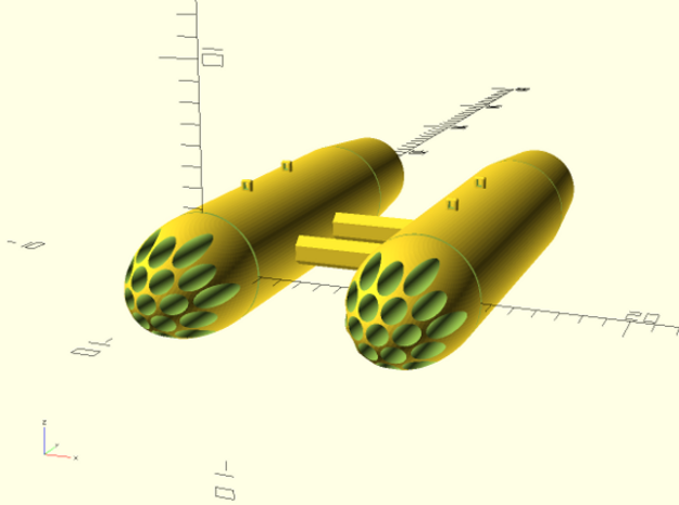 Matra 116 rocket pod (empty) in Tan Fine Detail Plastic: 1:72