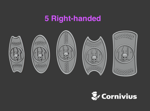5 Neptune Spears: Right-handed shields in Tan Fine Detail Plastic