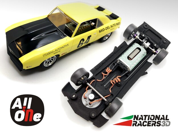 Chassis - Scalextric Chevrolet Camaro 69 (In AiO) in Black PA12