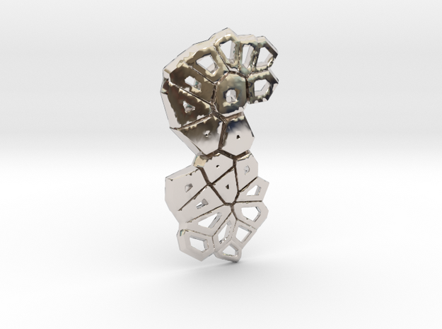 Voronoi Tie Pin in Rhodium Plated Brass