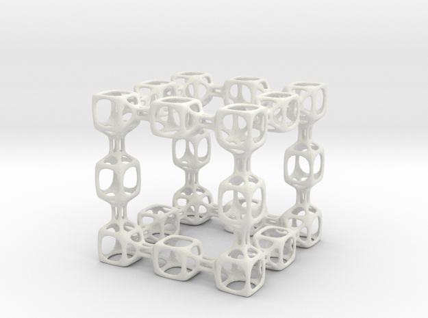 Spongy Cube in White Natural Versatile Plastic