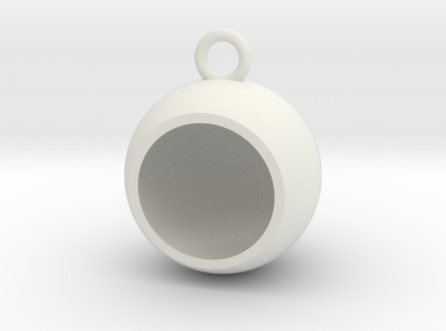 Hollow ball earring in White Premium Versatile Plastic
