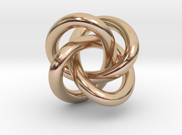 Quatrefoil Knot Pendant in 14k Rose Gold Plated Brass