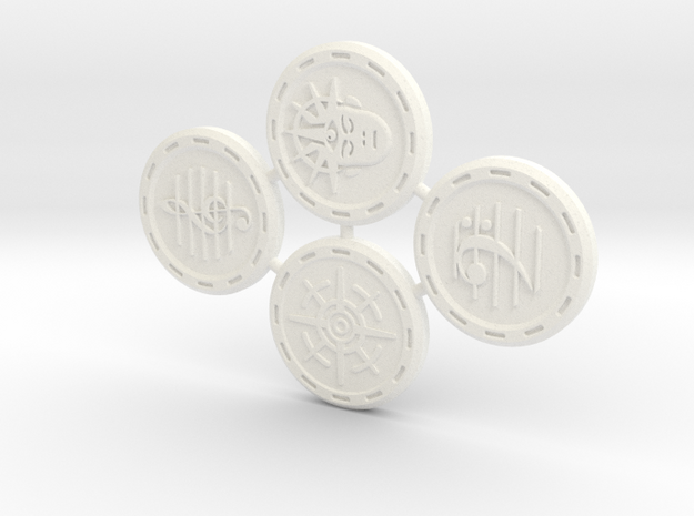 Descent Insight, Song, Tracking tokens (4 pcs) in White Processed Versatile Plastic