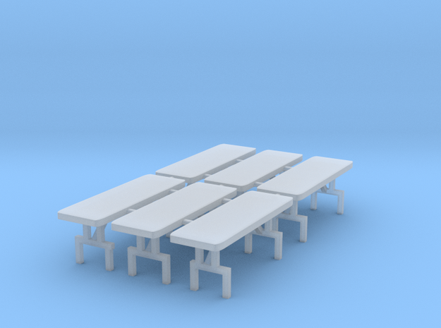 6' Tables Set Up (6 Pack) in Tan Fine Detail Plastic