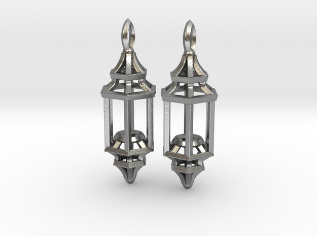 Little Lantern Earrings in Natural Silver