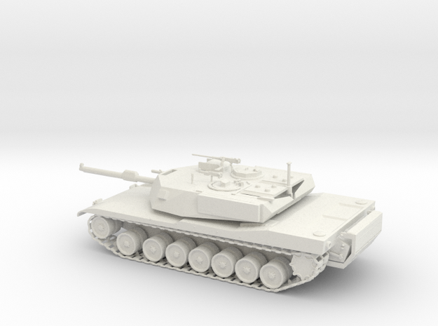 1/72 Scale M1 Abrarms 105mm in White Natural Versatile Plastic