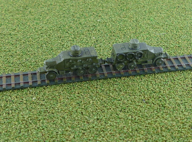 Type 91 Sumida Armoured Car (rail) 1/285  in Tan Fine Detail Plastic