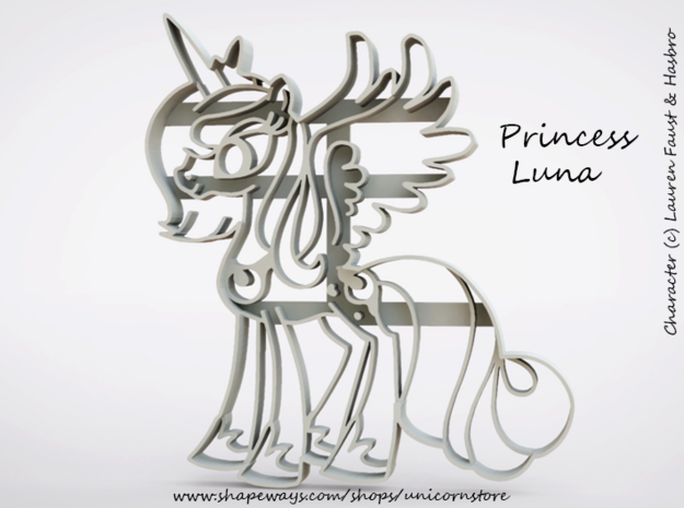 Cookie cutter Princess Luna My Little Pony in White Natural Versatile Plastic