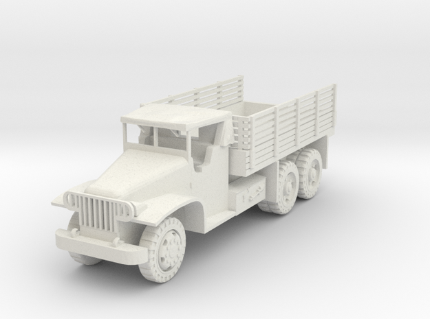 HO Scale Stake Bed Truck in White Natural Versatile Plastic