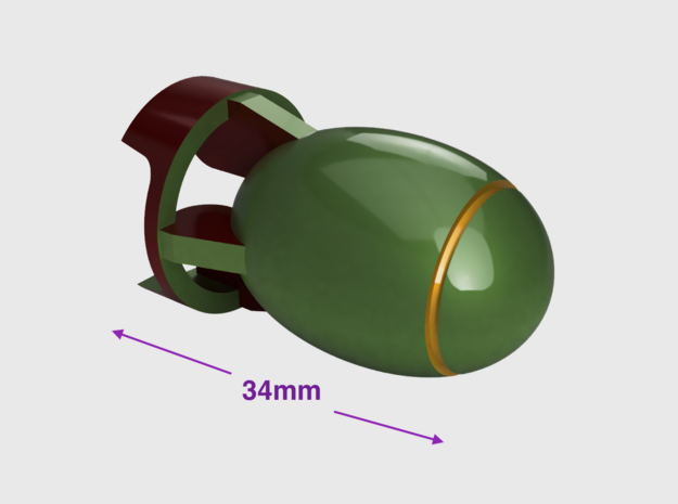 34mm Busta Bomb: Base in Tan Fine Detail Plastic: Small