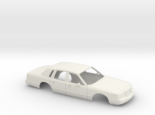 1/25 1996 Lincoln Town Car Shell in White Natural Versatile Plastic