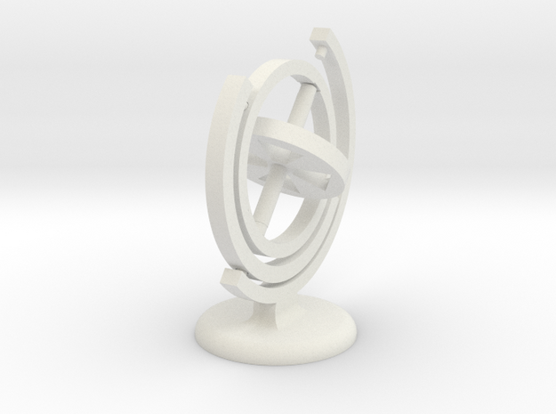 Gyroscope with a stand (in white) in White Natural Versatile Plastic