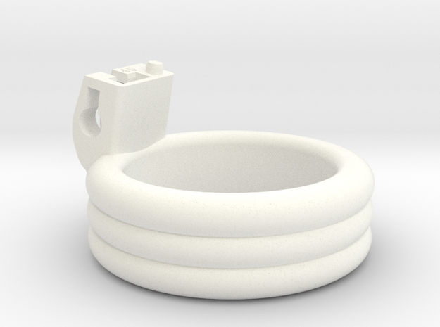 Cherry Keeper Ring - 45mm Triple Flat in White Processed Versatile Plastic