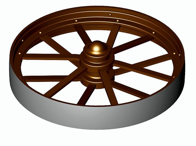 Flat Spoke Wheel in Tan Fine Detail Plastic