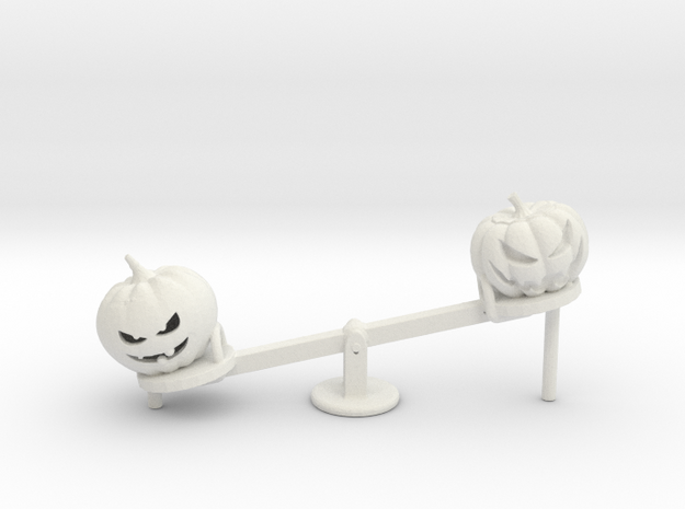 HO Scale Seesaw Pumpkins in White Natural Versatile Plastic