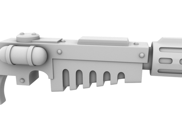 Melta Gun - Rogue Trader Style Sprue x10 in Tan Fine Detail Plastic