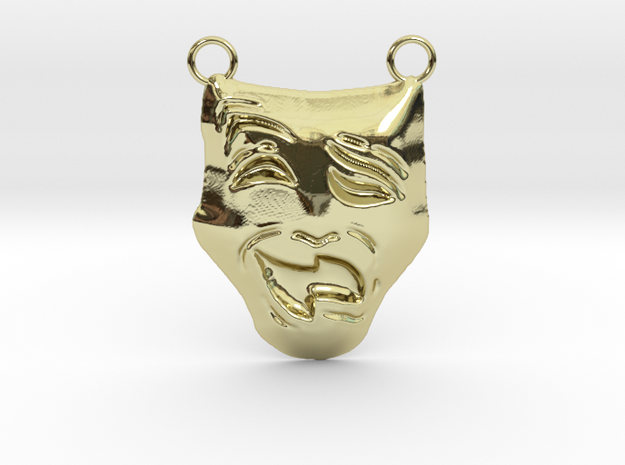 Melpomene (Tragedy Mask) Thalia (Comedy Mask)  in 18K Yellow Gold