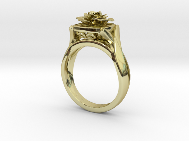 Flower Diamond Ring 101 (Contact to Add Stones) in 18K Yellow Gold
