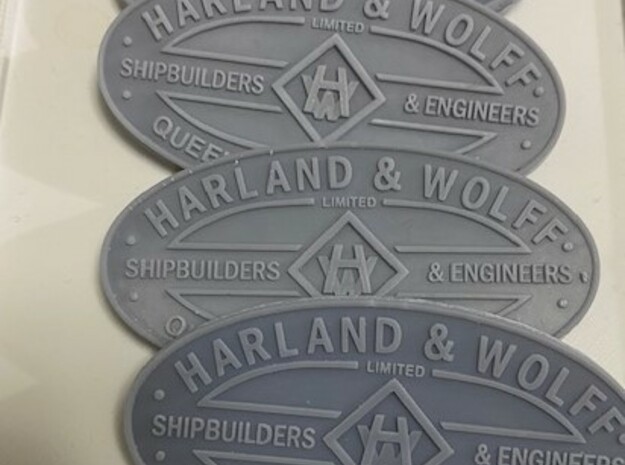 Harland & Wolff Shipyard Logo in Tan Fine Detail Plastic: Extra Small