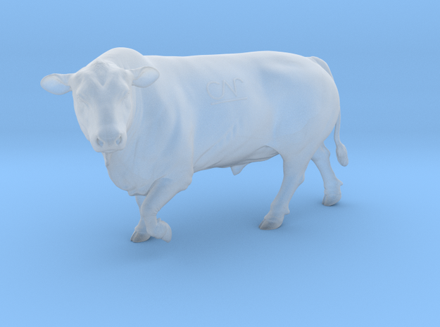 1/64 Polled Bull Walking Left Turn in Smooth Fine Detail Plastic