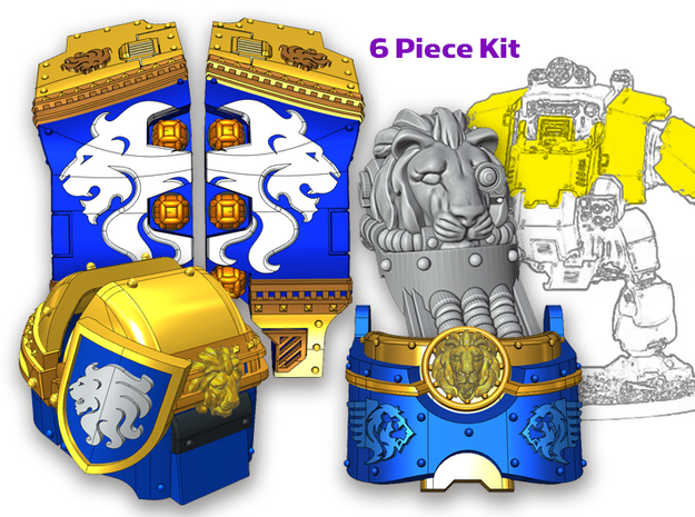 Celestial Lions: Full Atlas Pattern Kit (2) in Tan Fine Detail Plastic