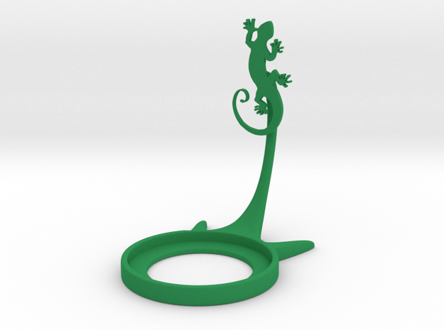 Animal Gecko in Green Processed Versatile Plastic