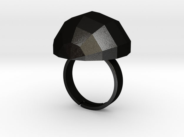 disco ball ring matte  in Matte Black Steel