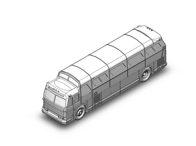 GMC 4107 Buffalo bus Rev1 in Tan Fine Detail Plastic: 1:400