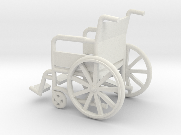 1:20 Wheelchair in White Natural Versatile Plastic