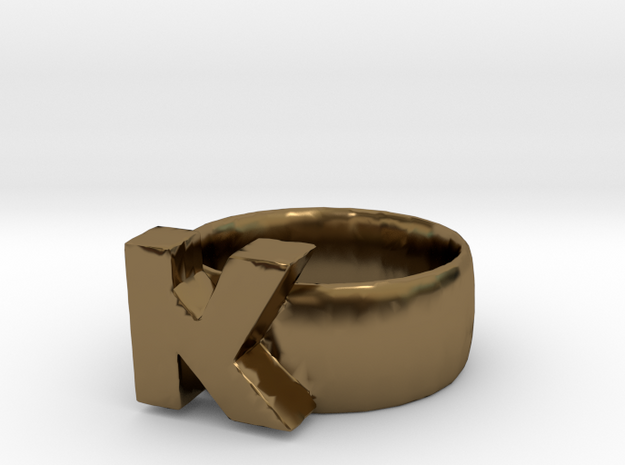 K Ring in Polished Bronze