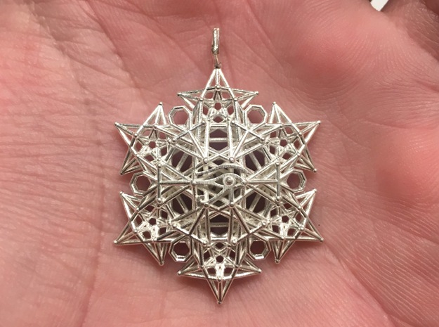 Mysteries of Egypt Sacred geometry pendant in Natural Silver
