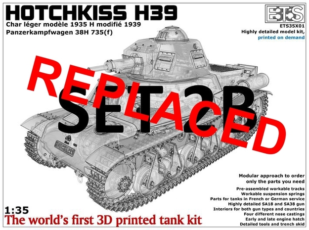 ETS35X01 Hotchkiss H39 - Set 2 option B - SA38 in Smooth Fine Detail Plastic