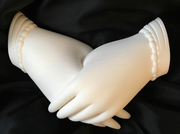 LARGE Mourning Hands in White Natural Versatile Plastic