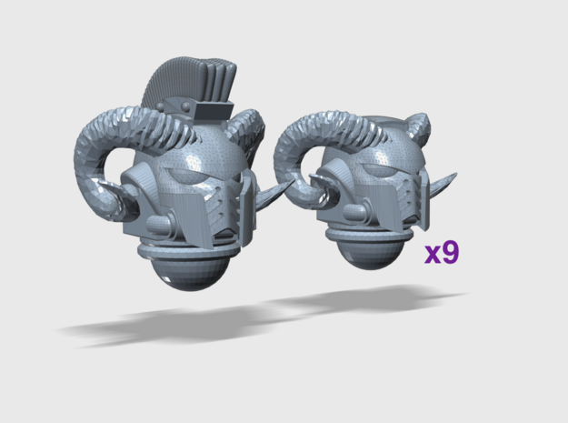 10x Ran Horn G:10 Prime Helms : Squad in Tan Fine Detail Plastic