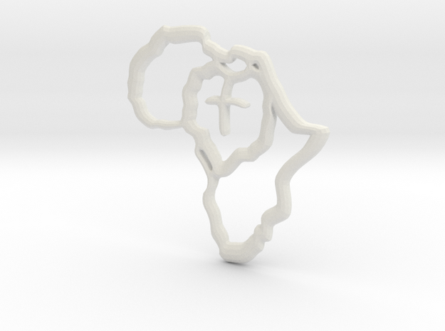 African Heart in White Natural Versatile Plastic