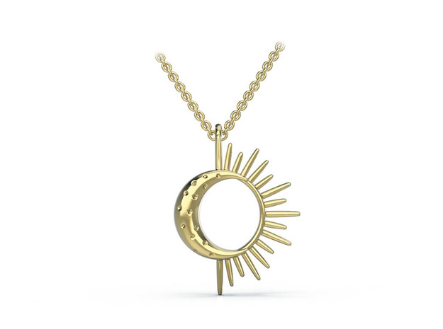 Sun Moon pendant in 18k Gold Plated Brass