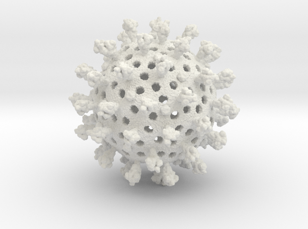 Novel Coronavirus Christmas Ornament in White Natural Versatile Plastic