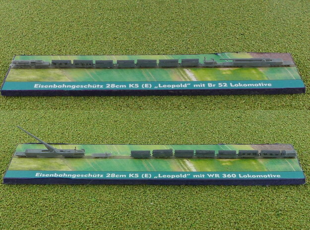 28cm Eisenbahngeschütz K5 (E) w. Trains 1/1250 in Tan Fine Detail Plastic