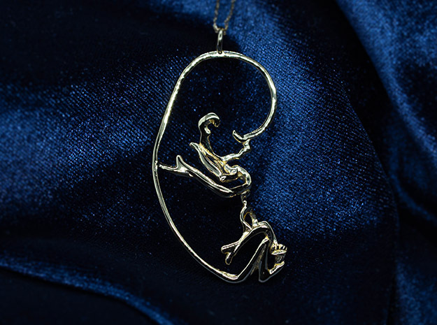 11 week baby pendant in 14k Gold Plated Brass