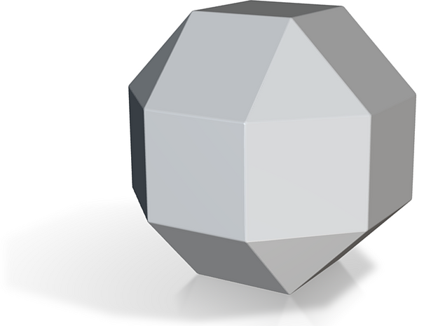 Rhombicuboctahedron - 10 mm - Rounded V1 in Tan Fine Detail Plastic