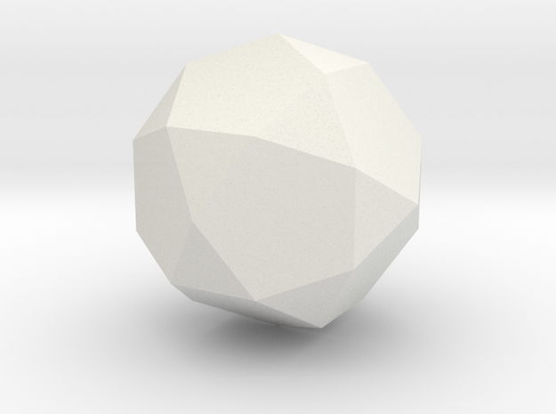 Icosidodecahedron - 1 Inch in White Natural Versatile Plastic