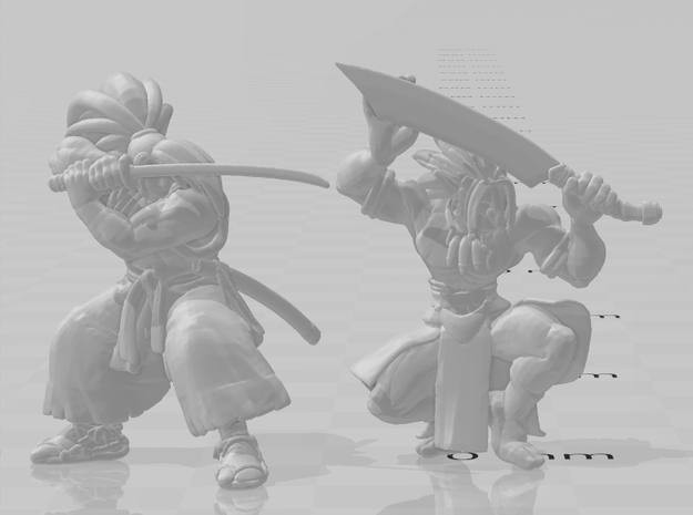 Haohmaru samurai miniature model fantasy games DnD in Tan Fine Detail Plastic