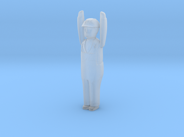 Capsule HH Worker Arms Up in Smooth Fine Detail Plastic