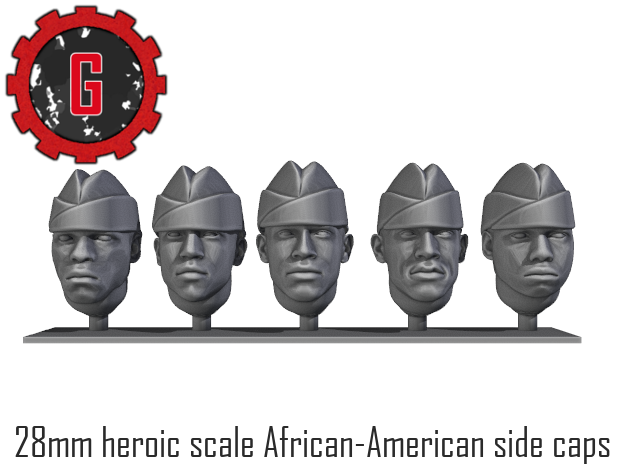 28mm Heroic Scale Black Side Caps (centre split) in Tan Fine Detail Plastic: Small