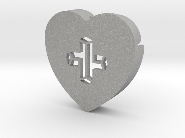 Heart shape DuoLetters print + in Aluminum