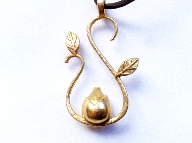 Spring pendant in Natural Brass